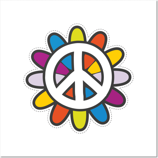 'Retro Peace Hippie Symbol 70s' Awesome 70s Vintage Wall Art by ourwackyhome